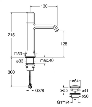 ITALY CRIIT210 - Countertop single handle washbasin mixer by CRISTINA Rubinetterie - view 3